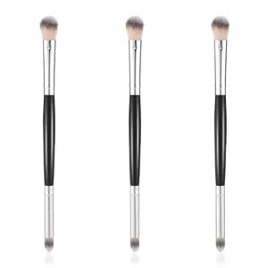 2Pcs 2-in-1 Double Ended Eyeshadow Brushes, Soft Blending Smudge Applicator for Concealer, Eyebrows, Eyeliner, Foundation