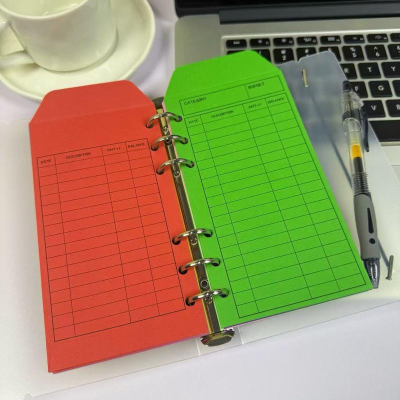Budget Envelope with Binder, 1 Set Colorful Budget Envelope, Money Saving Monthly Budget Planner, Office Stationery & Supplies
