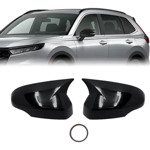 2PCS Mirror Cover Compatible with Honda CRV 2023 2024 2025 2026 Accessories Car Ox Horn Side Rearview Mirror Cap Cover Wing Protect Decorate Covers with Turn Signal (Glossy Black)