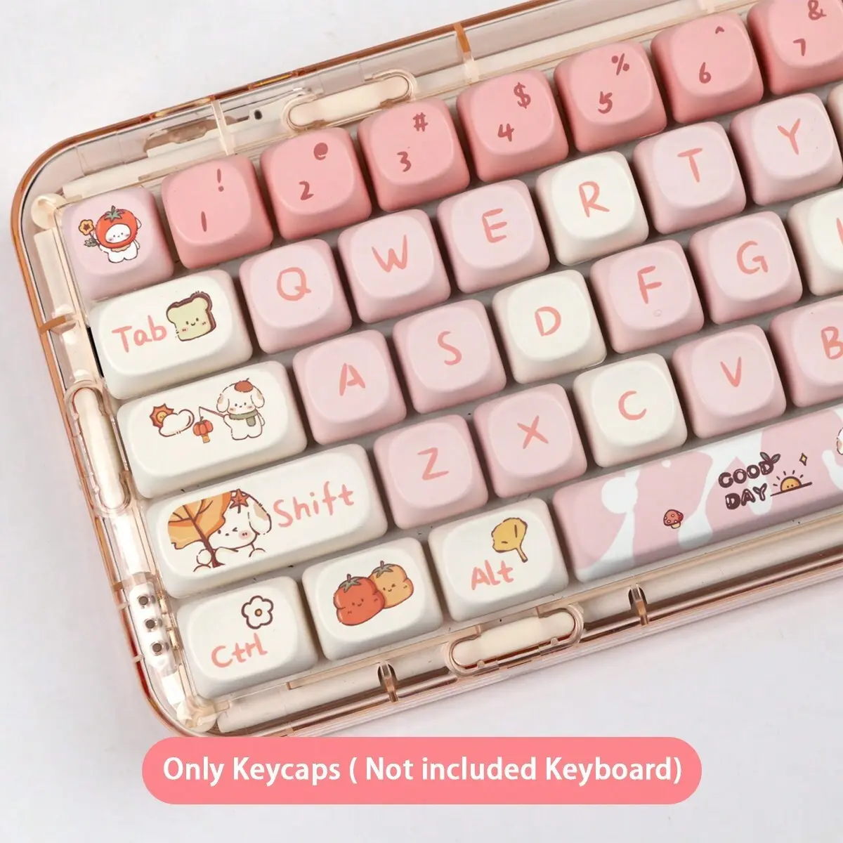 140 Key Pbt Material Moa Height Keycaps, Fall Puppy Theme, Compatible with 61/87/96/98/104/108 Layouts, Non-Keyboard Product
