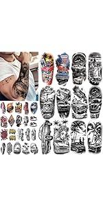77 Sheets Christian Cross Temporary Tattoo for Women Men, 17 Sheets Half Arm Large Religious Jesus God Fake Tattoos, 60 Sheets Angels Black Christ Tiny for Adult Kids Body Tattoos Stickers Realistic