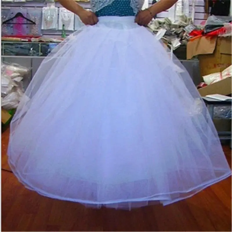 Women's 8 Layers Tulle Ball Gowns Dresses Petticoats with No Rings White