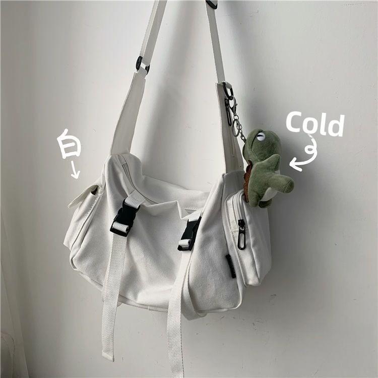 Vintage Canvas Messenger Bag, Large Capacity Crossbody Shoulder Bag for Men and Women, Casual Neutral School Tote with Adjustable Strap, Lightweight Everyday Satchel for College, Travel, Work, Streetwear and Daily Commuting