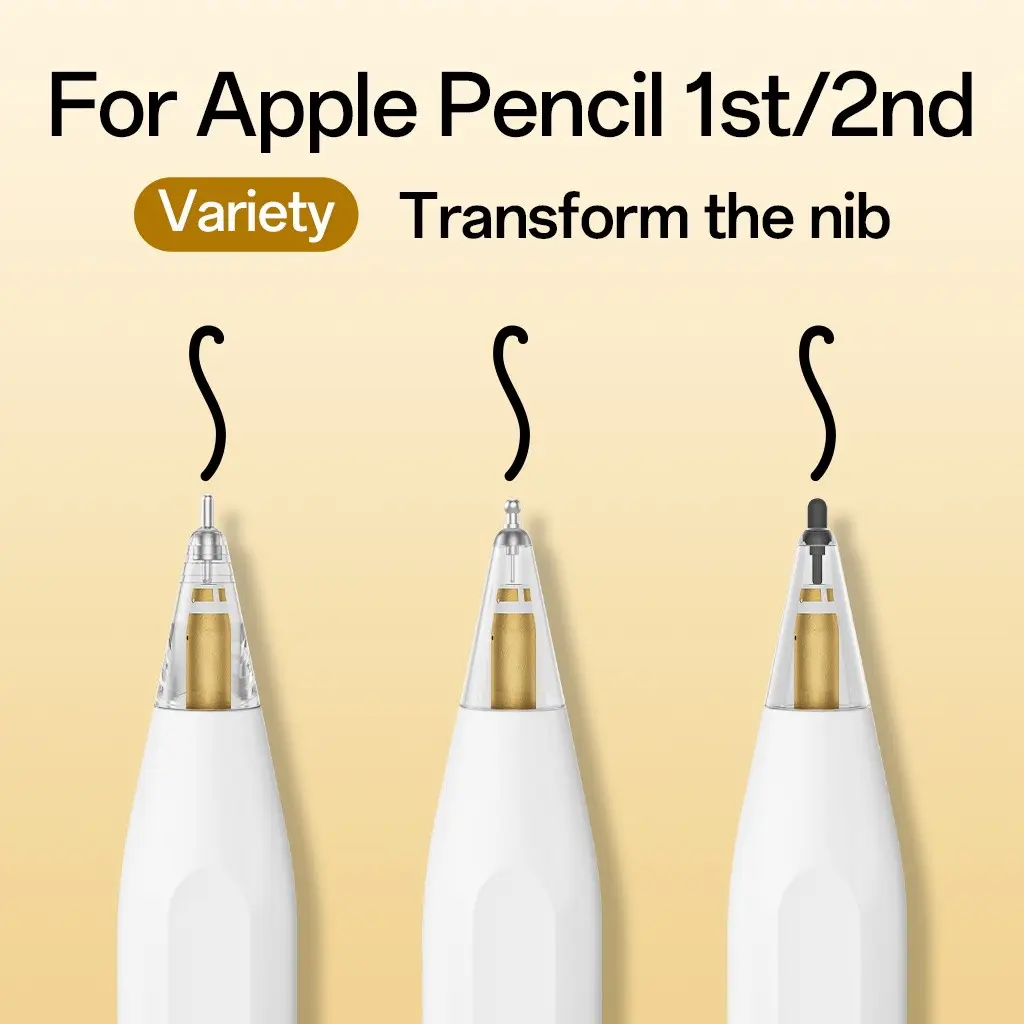 Apple Pencil Metal Tip Replacement, Durable Paper-Like Film Pen Tip, Stylus Tip, Ideal for Drawing and Writing, Compatible with Apple Pencil 1/2