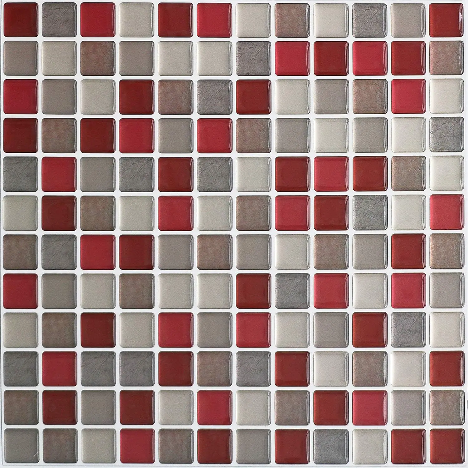 Peel and Stick Backsplash  Mosaic Tile Stickers Wall Sticker  Decor for Kitchen Bathroom 9.26" x 9.26"(Pack of 4)
