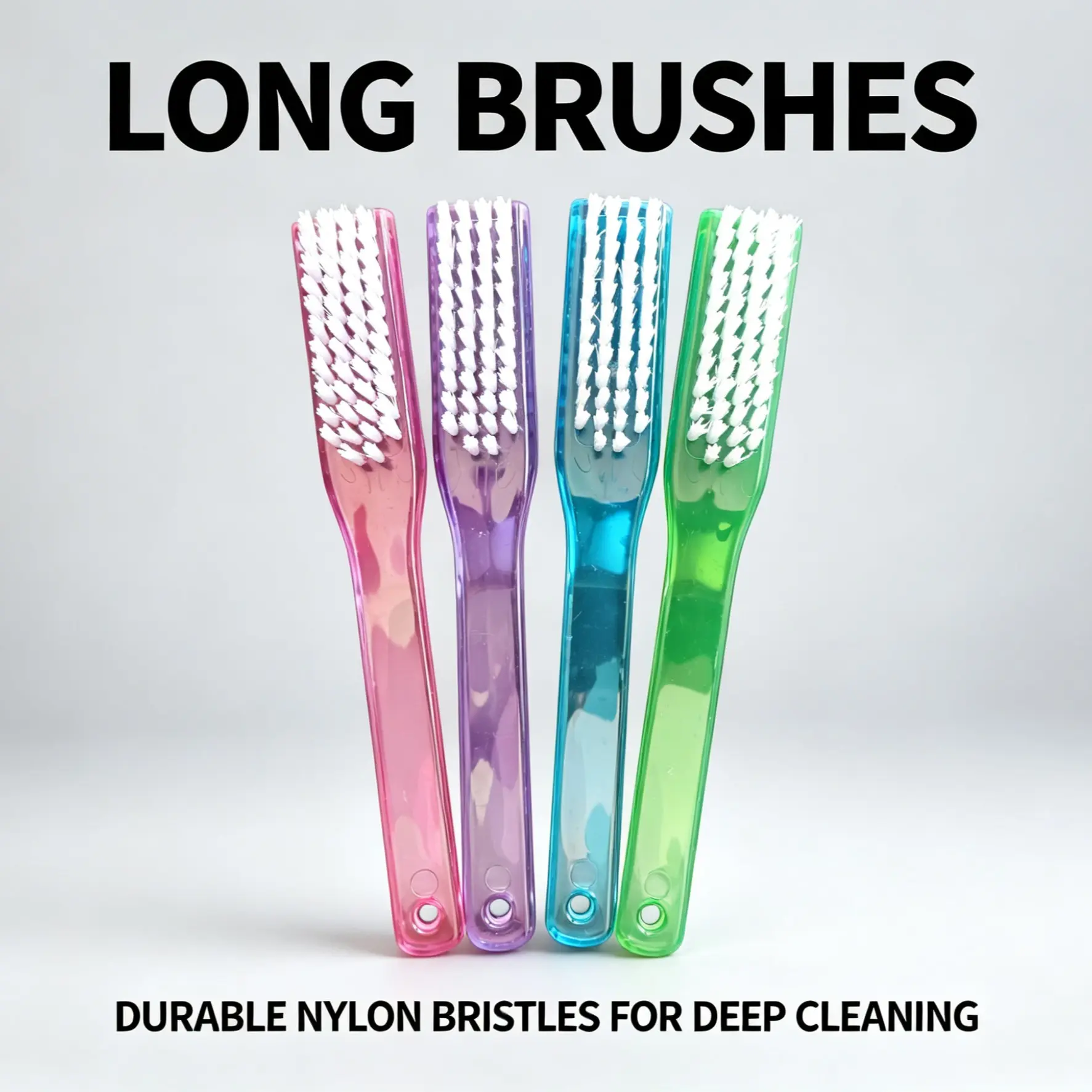 Wolfbeam Long Brush Nail Clean Brush Bath and Body 4Pieces