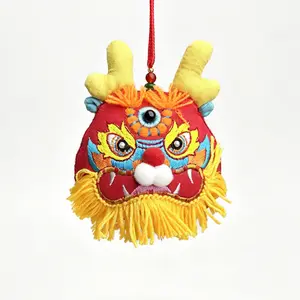 Dragon Head Embroidered Keychain, Unique Handmade Craftsmanship, Perfect Gift for Dragon Enthusiasts, Durable & Stylish Accessory
