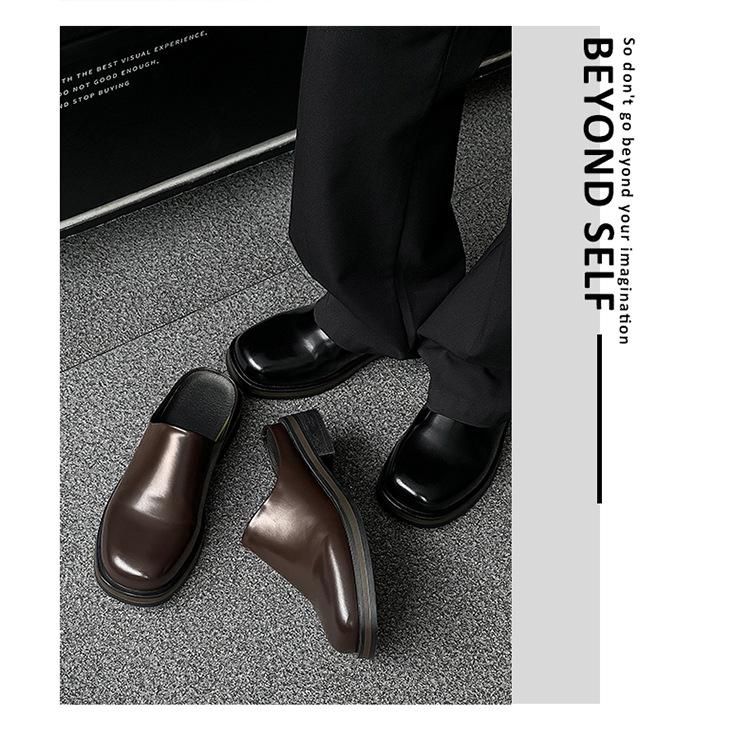 Men's Shoes 2026 New Summer Men's Big Head Muller Toe Box for Outdoors Boken Shoes Tide Half Slippers Slip-on,Gift brown Footwear