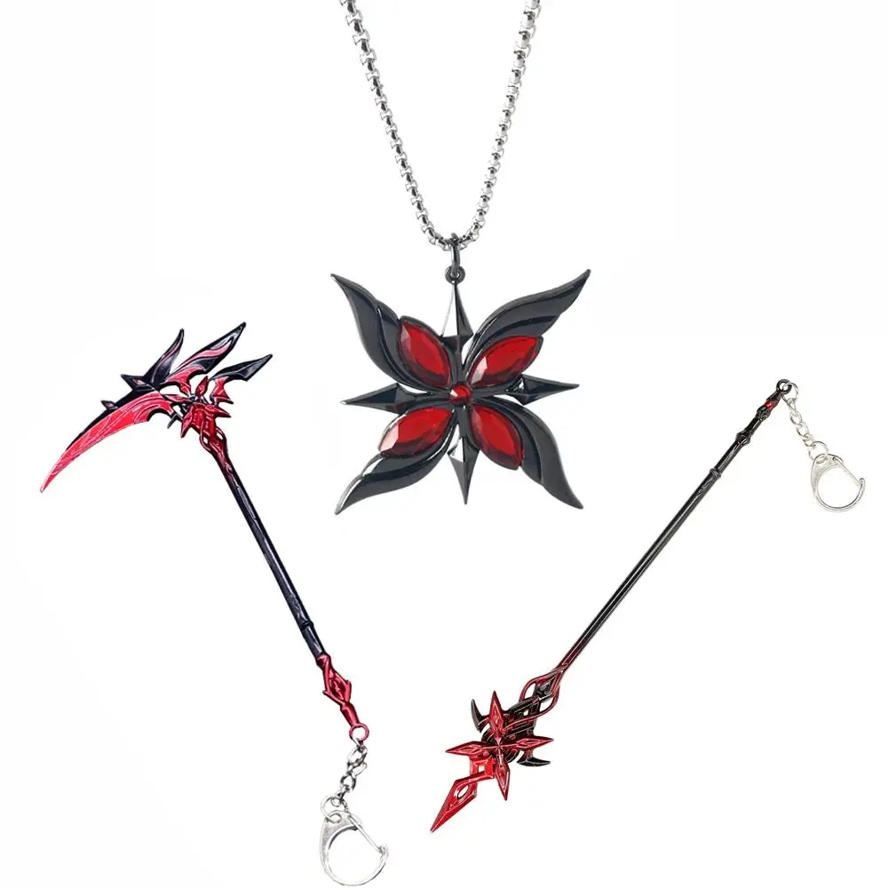 Game Impact Arlecchino Crimson Moon's Semblance Model Sword Cosplay Anime Hero Halloween Party Costume Necklace Fans Collections