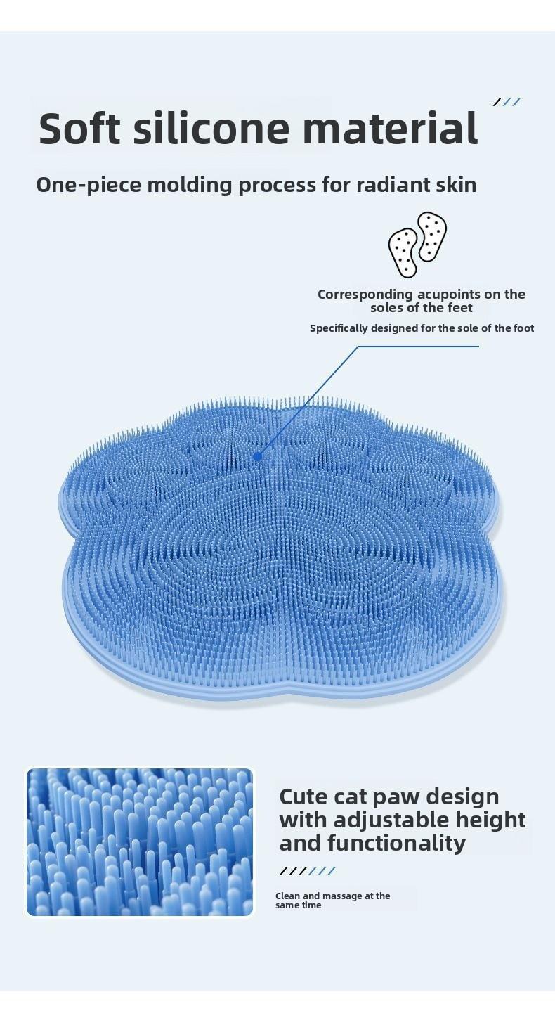 Bathroom Foot Scrubber Mat with Suction Cup Massage - Double-Layered Design for Thorough Cleaning & Easy Use - Versatile Foot Care Tool for Shower, Massage, & Back Scrubbing - Pad Bathroom Foot Scrubber Mat with Suction Cup Massage - Double-Layered Design for Thorough Cleaning & Easy Use - Versatile Foot Care Tool for Shower, Massage, & Back Scrubbing - Pad