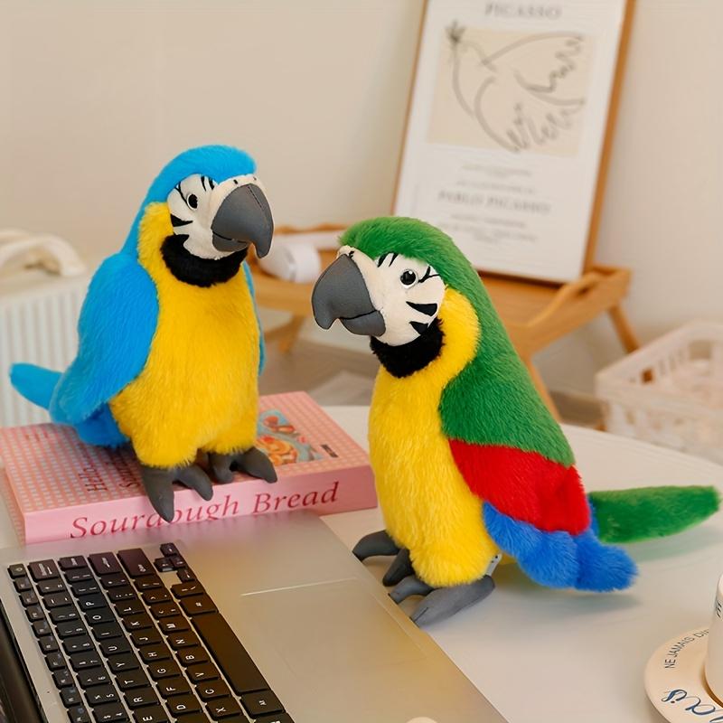 Plush Toy of a Parrot, Cute Fluffy Stuffed Bird, Cartoon-Style Parrot Doll Charming Home Decoration, Perfect Birthday Gift for Kids, Great Present for Halloween and Christmas