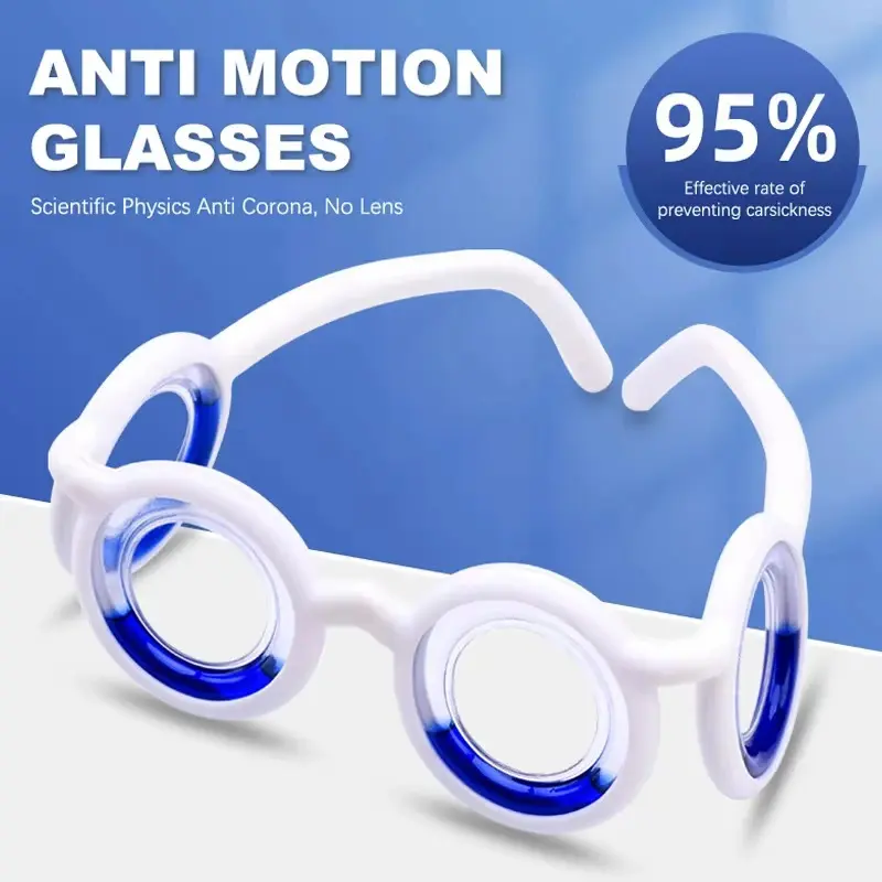 Anti Vertigo Glasses Motion Sickness Glasses,Relieve Carsickness Seasickness Glasses,No Lens Liquid Glasses for Adults or Kids
