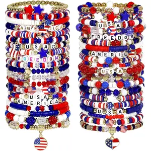40 Pcs Bracelets for Women Stretch Stackable Elastic Layering Friendship Bracelet, Boho Summer Beach Jewelry Party Favors Gift Party Supplies