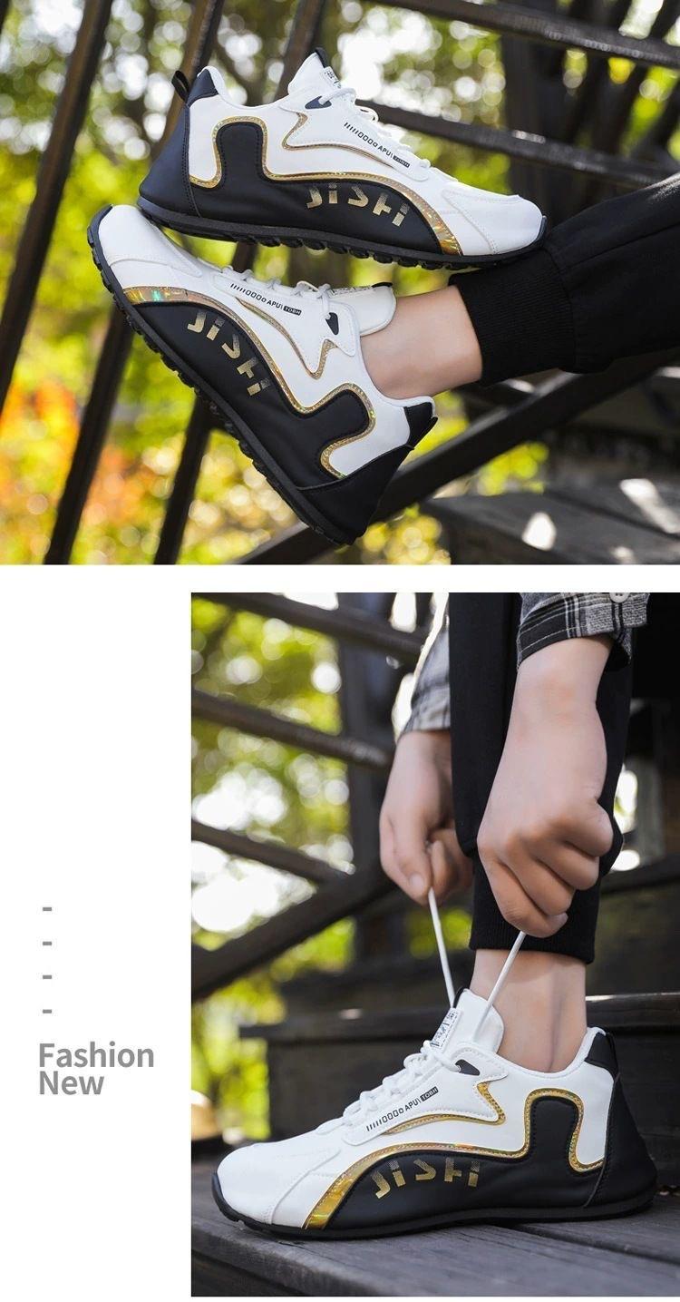 Men's Non-Slip Soft Sole Casual Sneakers, Comfortable Closed Toe Athletic Trainers for Men Outdoor Activities & Daily Walking