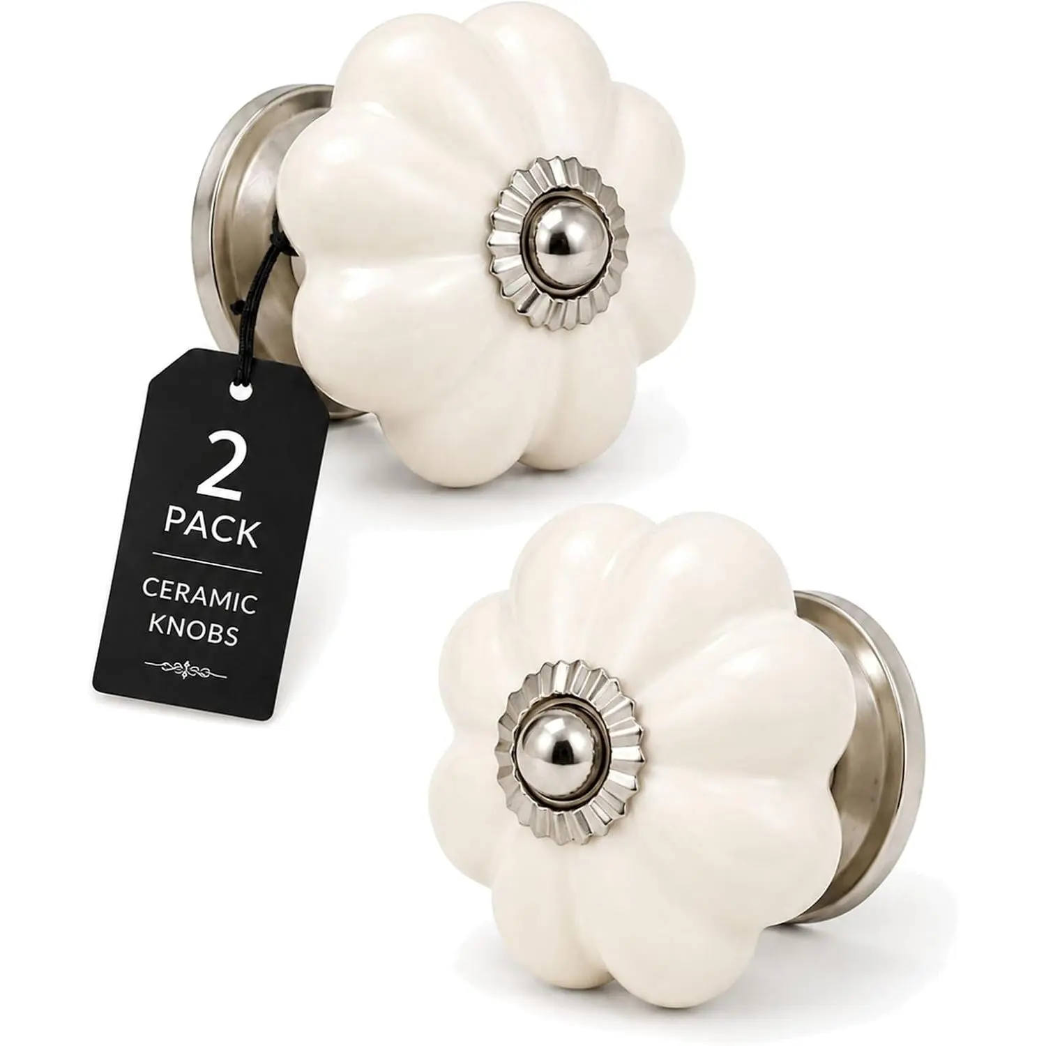 Antique Dresser Knobs 2 Pack -   Drawer Pulls | Decorative Ceramic Knobs, Smooth Finish, Comfortable Grip, Easy DIY Upgrade for Kitchen Cabinets, Wardrobes and Vanities