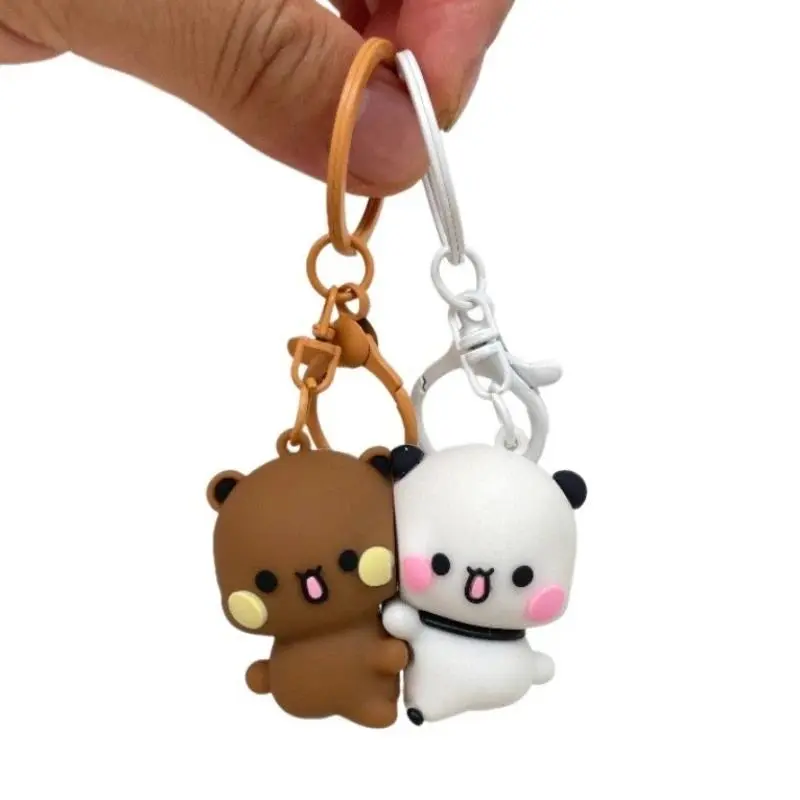 Kawaii Bubu and Yier Magnetic Hug Keychain Backpack Omaments Cartoon Panda Bubu and Dudu Magnetic Pendant Keychain Gift Toy