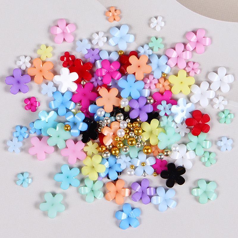 12 Color Flower Shaped Nail Art Decoration, 1 Box DIY Nail Accessories for Nail Art Decoration & DIY Crafts, Nail Decoration Kit for Women & Girls