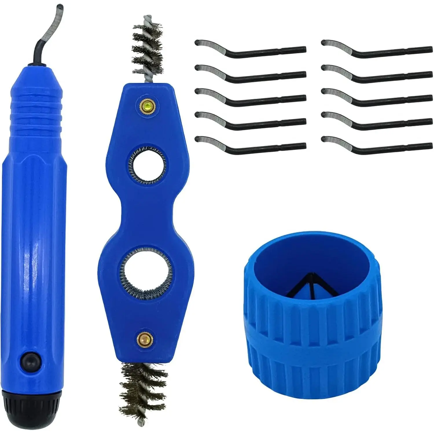 Deburring Tool with Blades with 2 Pieces Copper Pipe Cleaner and Reamer Set