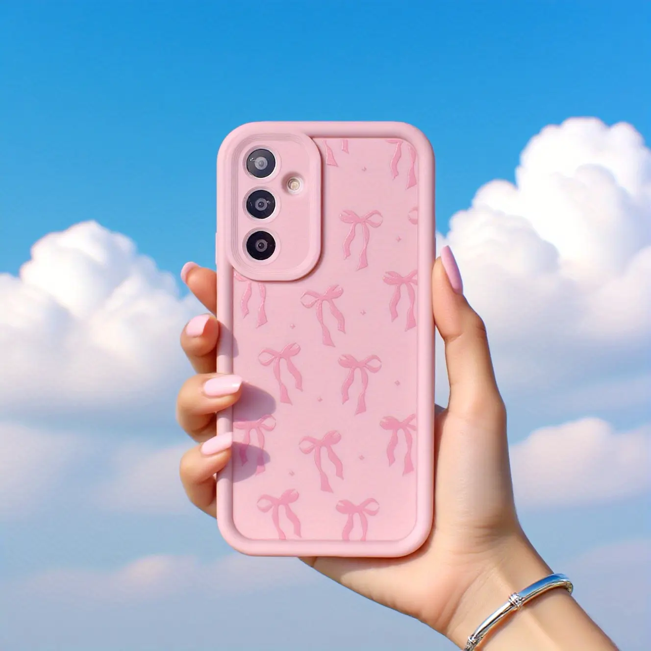 Sweet Pink Small Star Bow Tie Soft TPU Silicone Phone Case - Shockproof, Slim, 2D Printing, Waterproof Accessory for Samsung Galaxy S26 S24+ S25 S23 S22 S21 Ultra FE Note20 A54 A53 A52 A36 A35 A34 A33 A17 A16 A15 A14 A13 (Non-Customized), Accessories