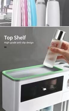 Toothbrush holder, toothbrushing cup, gargle cup, wall - mounted, no - drilling required for the bathroom, semi - transparent toothbrush set storage box set