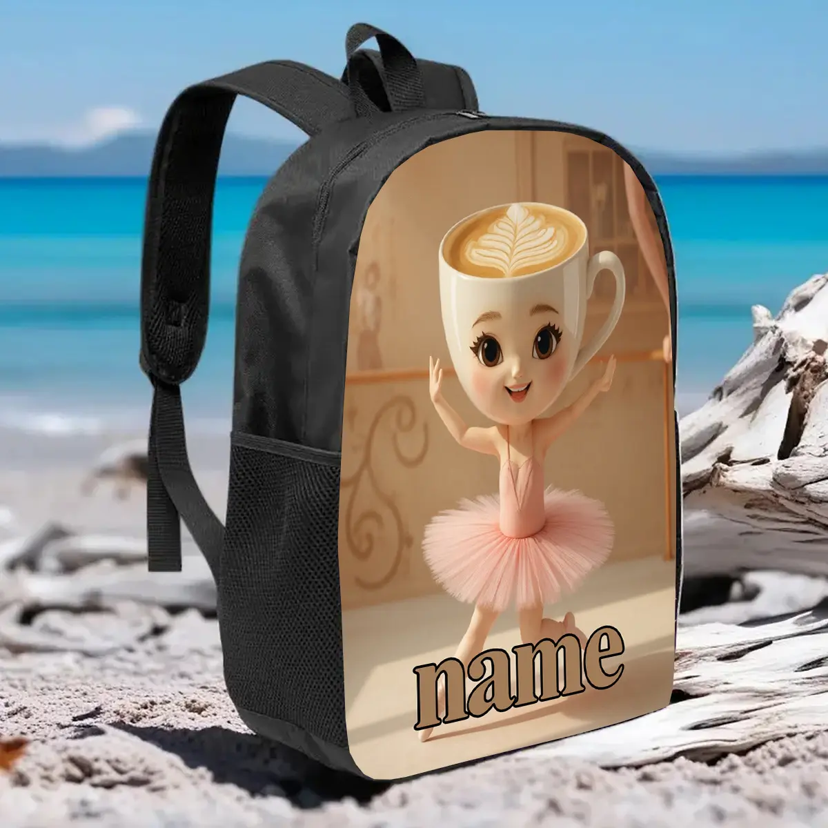 1pc, Customizable Ballet Dancer Backpack with Personalized Name, Large Capacity 17-Inch Casual Backpack for Notebooks with Water Bottle Holder - Lightweight And Durable School Bag, Unisex for Work, Commuting, Travel, Picnics, Holiday Birthday Gifts