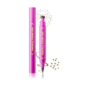 Dual-Ended Freckle Stamp Pen, Realistic Faux Freckles Makeup Tool with Soft Sponge Stamp and Precision Tip, Waterproof Long-Lasting Freckle Marker, Natural Daily Cosmetic for Soft & Bold Makeup Looks, Mousy Brown Shade freckle pen