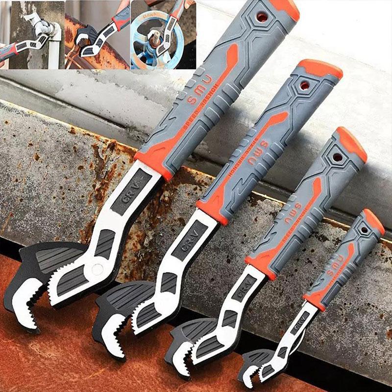 Multifunctional Self-locking Ratchet Wrench, Universal Adjustable Pipe Wrench with Durable Handle, Quick Self Adjusting Locking Wrench, Hand Tools, Tools and Gadgets, Multifunctional Wrench Set