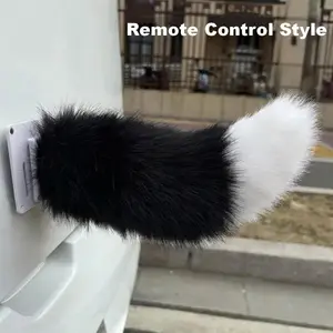 Cute Electric Wagging Plush Tail for Car  Remote Control Moving Fox Tail Decoration Universal for Scooter Motorcycle