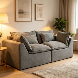 74.8" Width Cloud Couch Oversized Modular Sectional Sofa True Relax Comfy Couches Wide&Deep Seat Sofas for Living Room Furniture Sets, 2Seat
