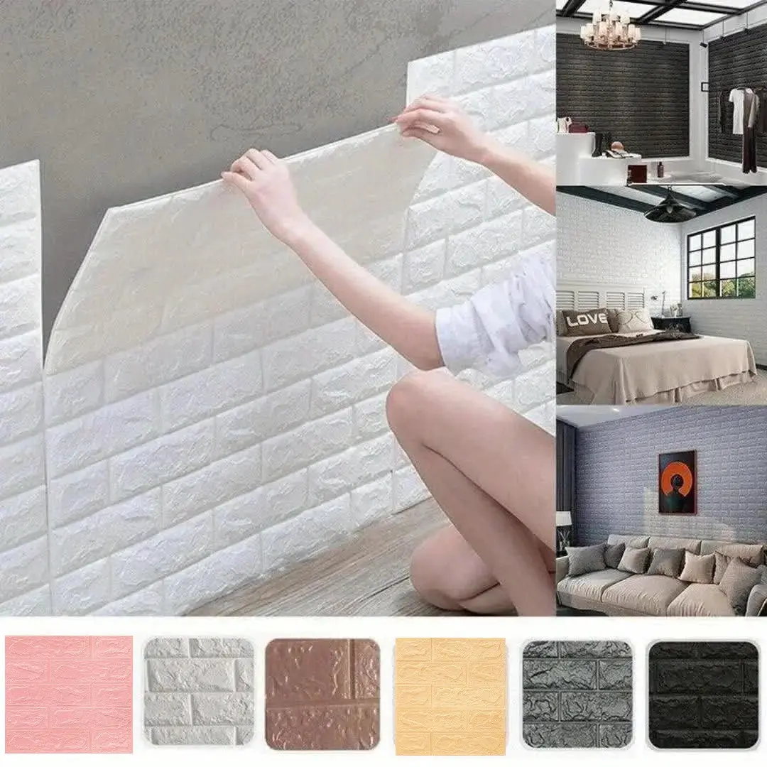 High-Quality Self-Adhesive Wall Stickers, Waterproof and Easy to Clean, Ideal for Bedroom, Living Room, Office, Accent Walls, 38.5cm X 35cm, Multiple Colors Available
