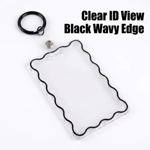 Clear Acrylic Card Holder with Key Ring - Durable Protective Sleeve for Student ID, Meal Cards, Id Badge Holder, Name Tag Holder & Office Supplies