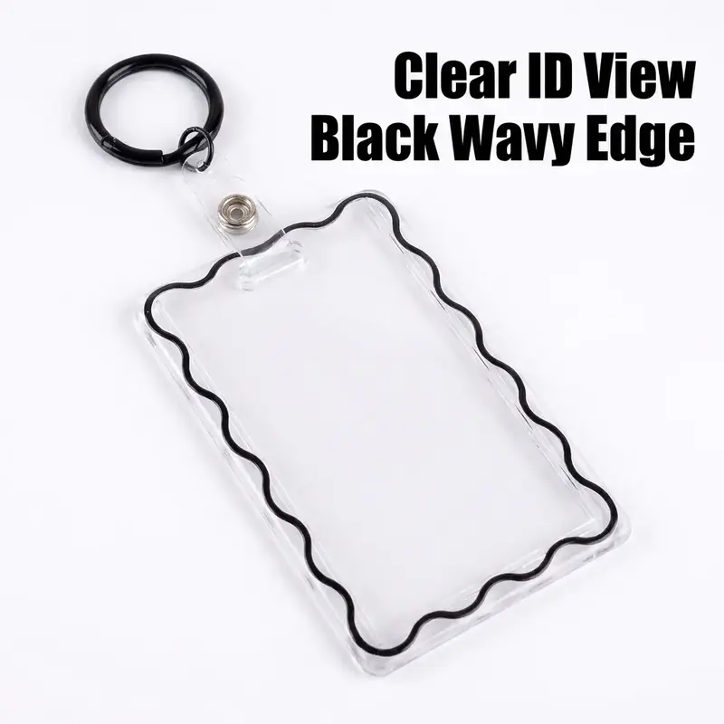 Clear Acrylic Card Holder with Key Ring - Durable Protective Sleeve for Student ID, Meal Cards, Id Badge Holder, Name Tag Holder & Office Supplies