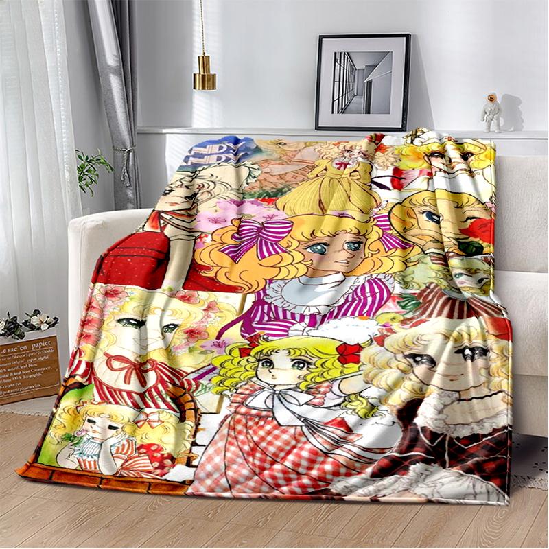 2025 New Style Candy Candy Girl Cartoon Anime Soft Plush Blanket,Flannel Throw Blanket Polyester Blanket for Living Room Bedroom Sofa Kid Gift