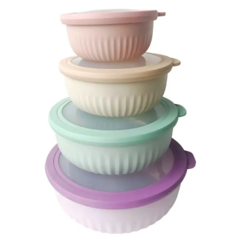 Four-Piece Organized Food Storage Containers Set, Stackable Microwave Safe, Space-Saving Design, Ideal for Meal Prep & Picnics, Snack Container, Kitchen Storage Containers