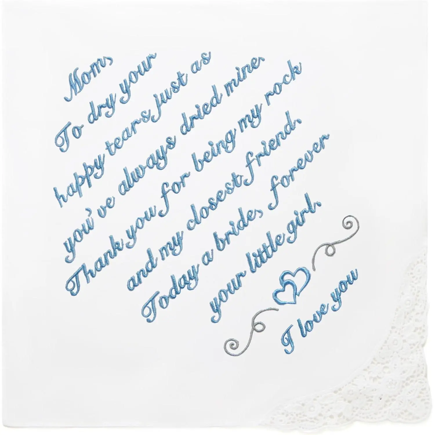 Wedding Handkerchief Something Blue for Bride on Wedding Day Bridal Wedding Hankie