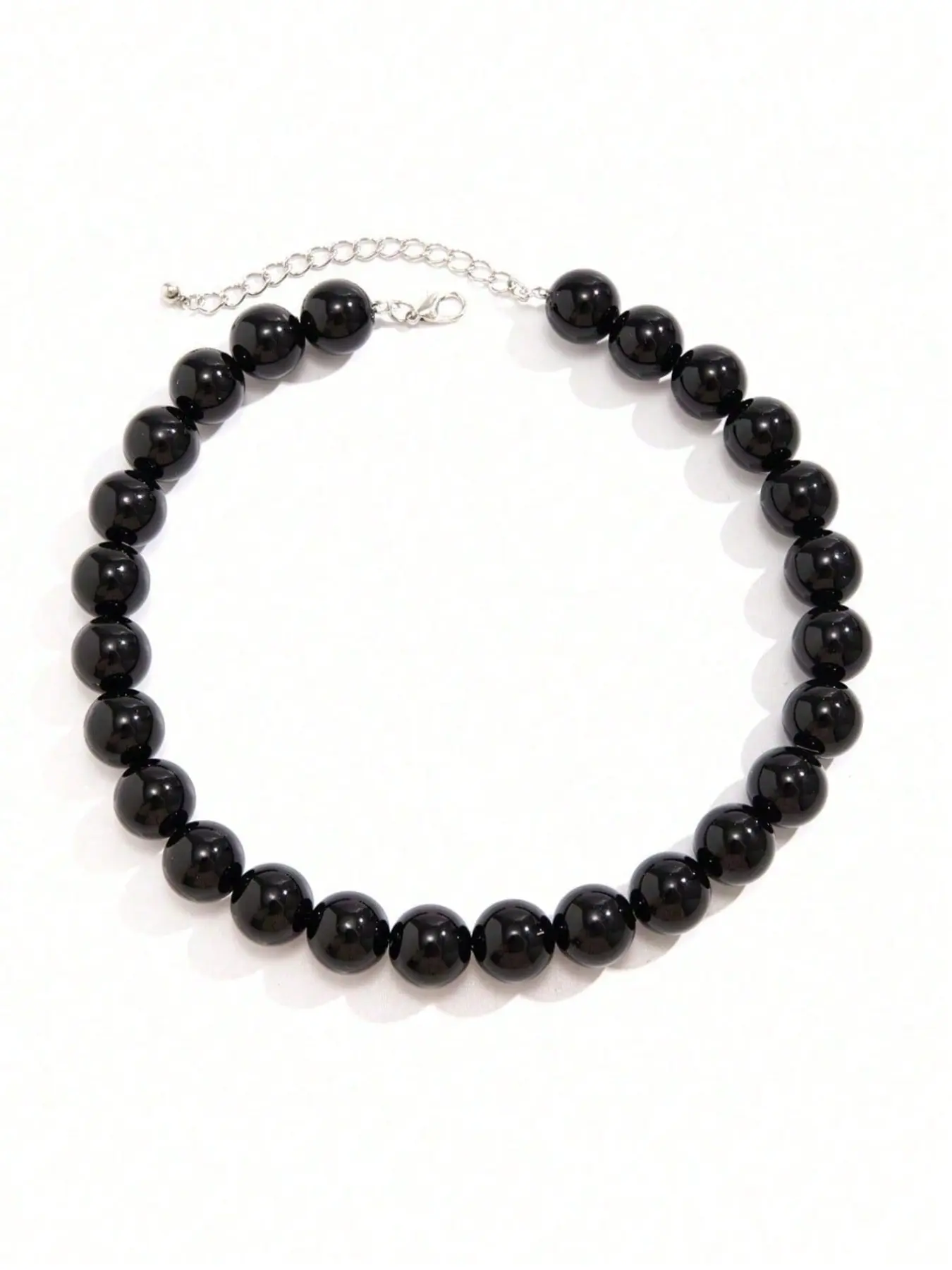 1 PCS Retro Black Beaded Dainty Choker Necklace, Vintage Round Pearl Chain, Elegant Women's Jewelry