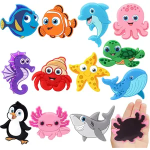 12PCS Fridge Magnets for Kids,Cute Vivid Ocean Animals Refrigerator Magnets Toys for Fridge Baby Educational Present Full Back Magnetic Toddler Magnetsfidget toys