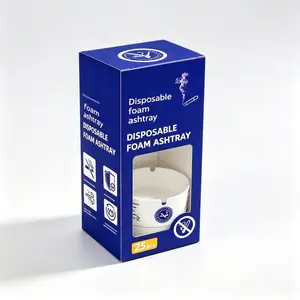 【25pcs】1 Box Lightweight Disposable Foam Paper Ashtrays Value Pack, Deodorizing Odor Lock Gel Smokeless Cigarette Trays, Perfect Fit for Standard Car Cup Holder, Must-Have Smoking Supplies for Car Interior, Backyard BBQ