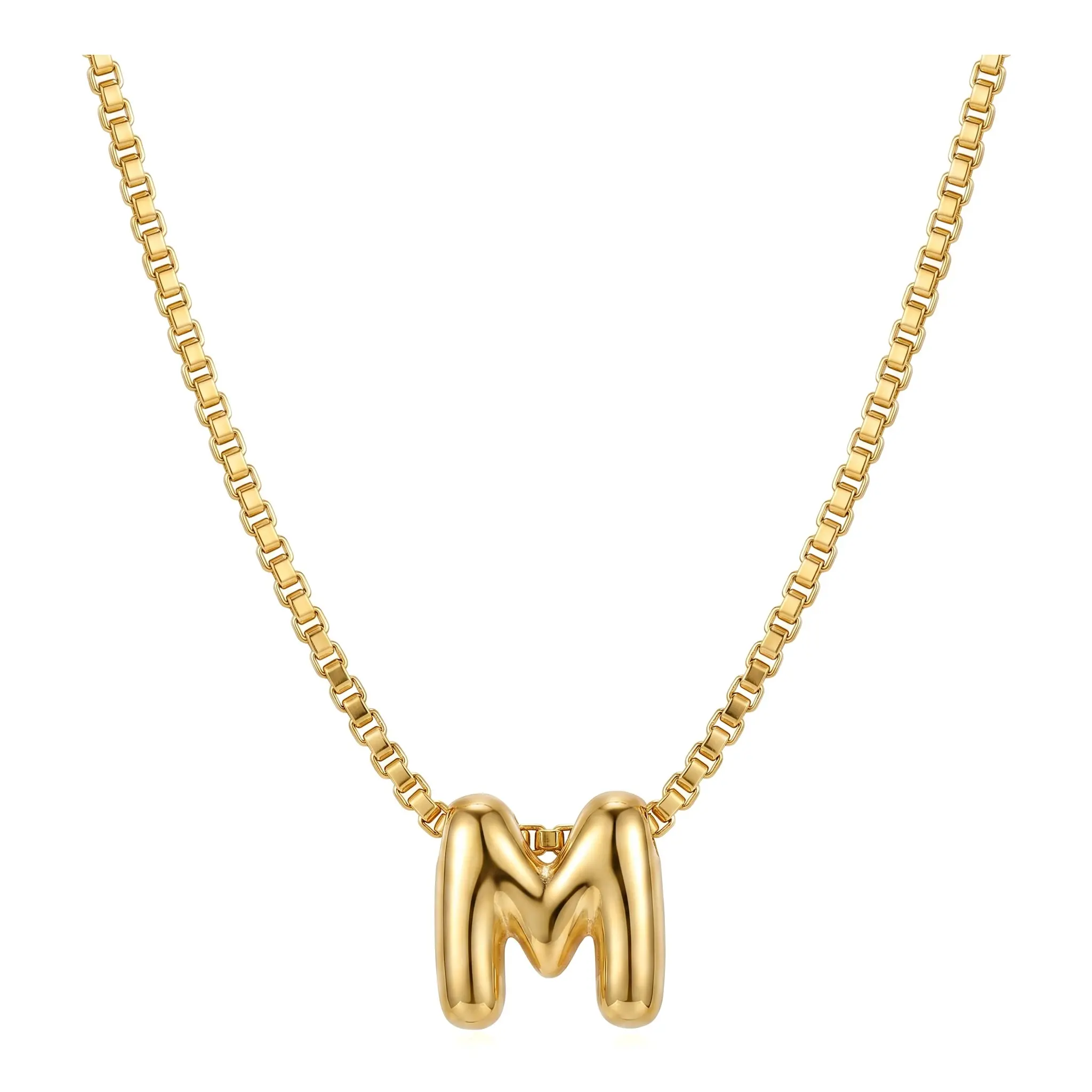 Initial Necklace for Women, Ins-Inspired Copper Letter Charm with Fluid Form, Lightweight Pendant on an  Box Chain, Electroplated, Everyday, Initial Necklaces,  Length, Daily Wear, Unisex, Adjustable Length, Water Flow, Letter Pendant, Waterflow Shape, Ca