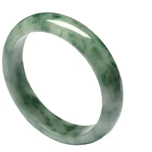 Green Floating Flower Imitation Jade Bangle for Women, Translucent Glossy Round Bangle Bracelet, Daily Fashion Jewelry Accessory