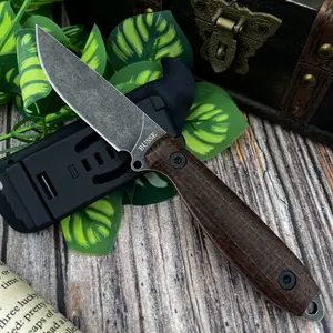 High-Quality Fixed Blade Knife with Sheath, 7cr13mov Blade, Micarta Handle, Ideal for Daily Carry, Fishing, Climbing