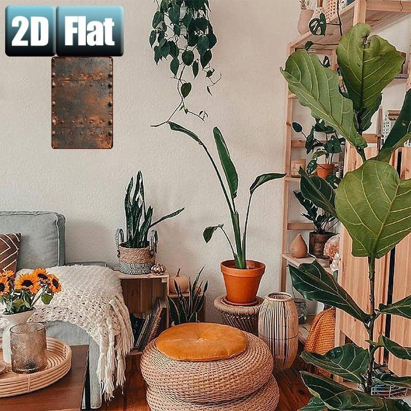 【20*30cm/8*12inch】2D Flat, 2D Flat 1pc,Rusty Metal Plate with Rivets and Weathered Texture,metal Tin Sign,size(8"x12"/20cm*30cm)Decoratve Paintings/Room/Restaurant/Bar/Door/Garage Decor, 2D Flat