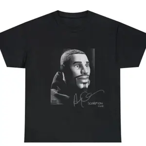 100% Cotton Black Crew Neck Short Sleeve T-Shirt, Scorpion x Fortnite Funny Game Merch Graphic Tee, Tropical Casual Streetwear Unisex Gaming Apparel Golf Gift T-Shirt For Men And Women