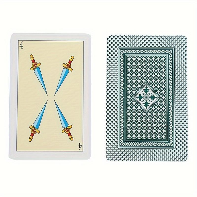 40-Card Pro-Grade Plastic Baraja Waterproof Spanish Playing Cards for Conquian, Briscas & Truco | 1/2 Deck Value Set