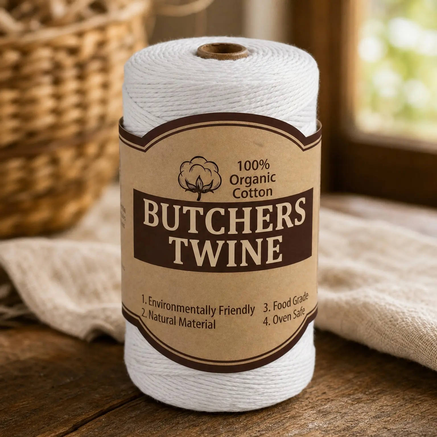 400 Feet 100% Natural Cotton Cooking Twine - 2mm Food Grade Butcher String for Roasting, Baking, Turkey Tying, Meat Prep, Crafts, Gift Wrapping & Home UseGift