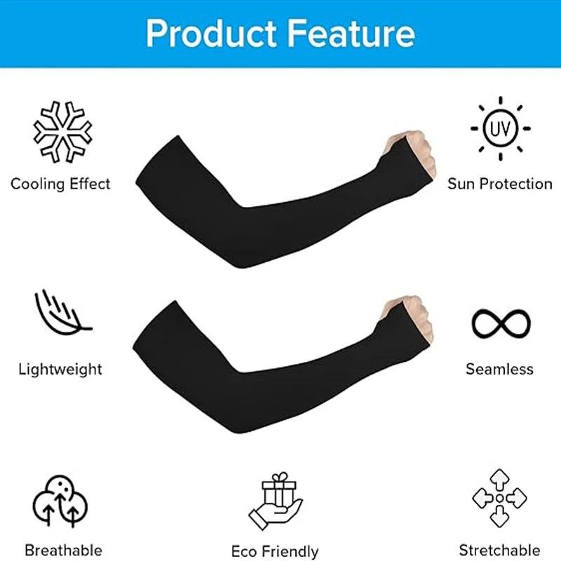 Ice Silk Sun Protection Sleeves Nylon Material UPF 50+ High Breathability 99% UV Block Cycling Sports Arm finger save goalkeeper gloves