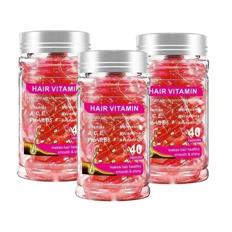 Eco Secret Hair Vitamin Capsules, Hair Treatment Serum, 40-Count Nourishing Oil Blend, Moroccan, Avocado, Macadamia Oils, Vitamins A/c/e/b5, for Dry Hair, Glossy Shiny Hair, Nourishes Hair