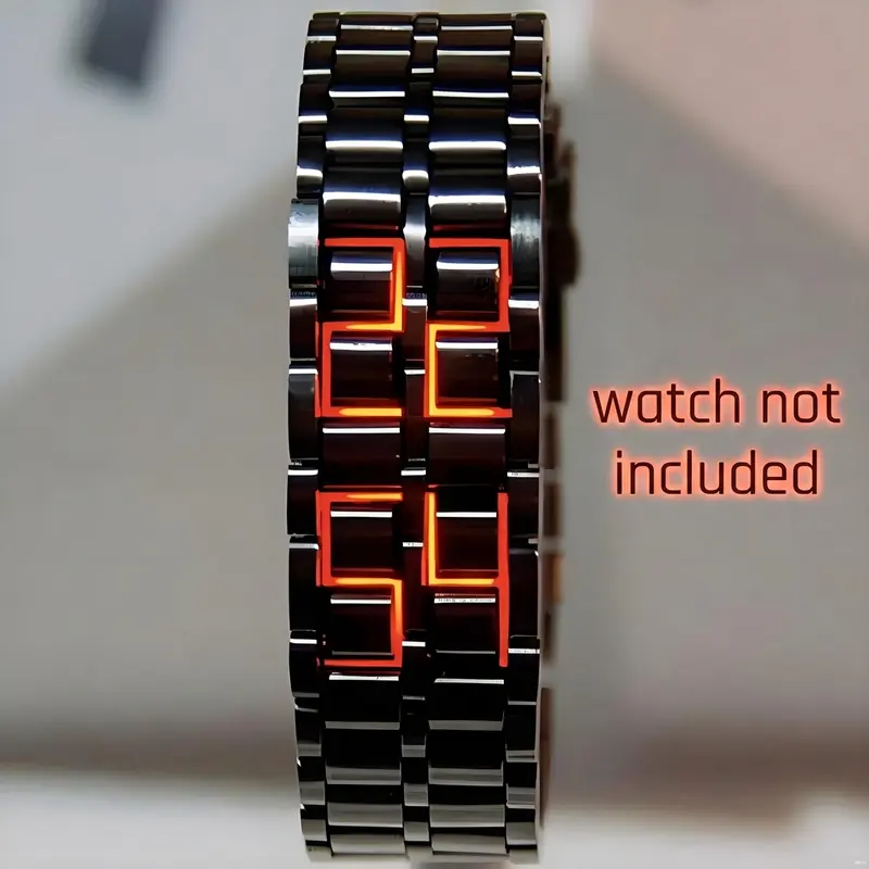 Lava-Style LED Digital Stainless Steel Samurai Watch, Stylish Wristwatch for Everyday Wear, Fashion Watch (Band Only)