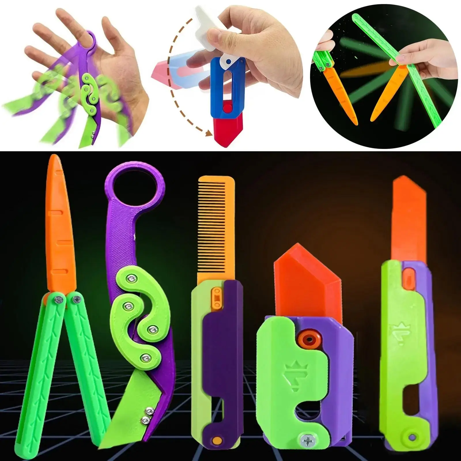 Gravity Folding ClawRadish 3d Printing Gravity Radish Push Card Decompression Toy Christmas Gift