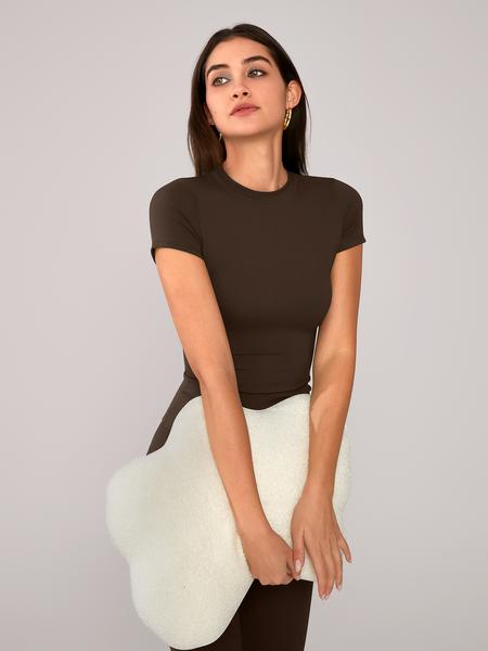 Women's Solid Short Sleeve Tee & Leggings Loungewear, Casual Comfy Round Neck Top & Skinny Pants PJ Set, Ladies Sleepwear for Spring & Fall